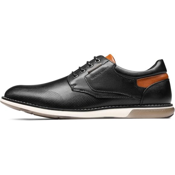 Casual Dress Oxfords Shoes Men's Black Business Formal Comfort Derby Sneakers - Picture 3 of 9